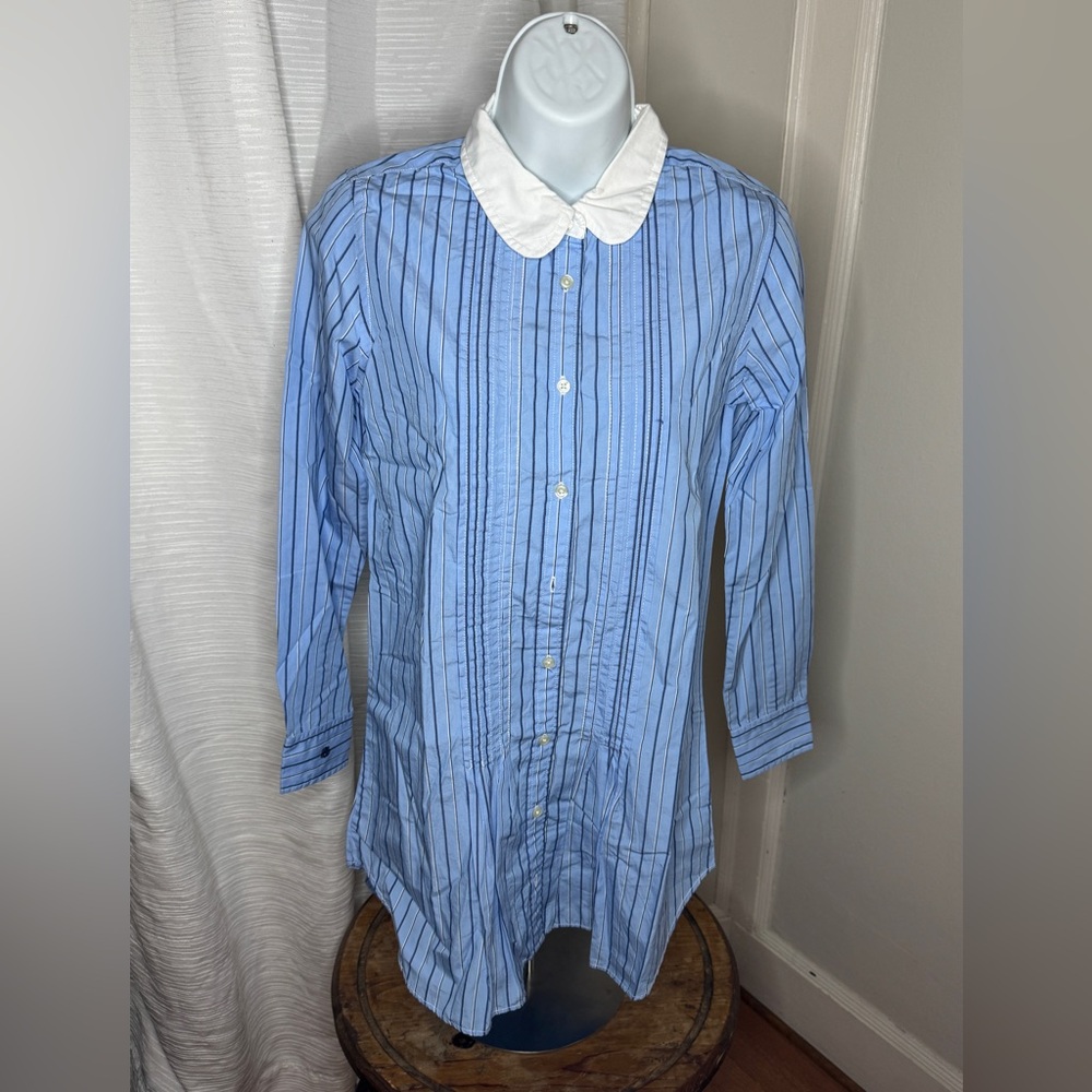 Ralph Lauren Girls Blue Striped Button Down
